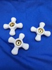 Vintage Porcelain Sink Knobs Faucet Handle White Plumbing Lot Of 3