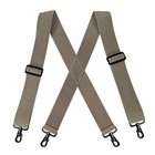 Jierku Mens Suspenders With 4 Snap Hooks Heavy Duty X-back 2 Inch Beige