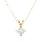 Elodie Princess Solitaire Lab-grown Diamond Pendant Necklace 925 Sterling Silver