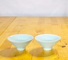 Pair 19th C  Chinese Clair De Lune Porcelain Wine Cups Antique