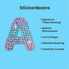   Sparkly Rhinestone Alphabet Letter Sticker A - Unique Design 2    X 2    Cut-to-sh