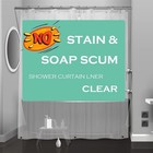 Clear Plastic Shower Curtain Liner  72x72 Inch Thin Lightweight Transparent P   