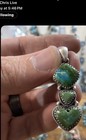 Sonoran Mountain Turquoise Triple Heart Southwestern Sterling Silver Pendant