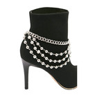 Women Silver Metal Chain Western Boot Bracelet Shoe Ball Waves Charm Sexy Anklet