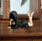 3d Gothic Statue Mysterious Figure Black Robe Queen Statues Grim Reaper Figurine