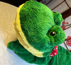 Dan Dee Green Frog Plush Stuffed Animal Red Snowflake Bow Medium 2013 K355535-f