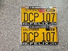 1956 California License Plates  1957 Validation Sticker  Dmv Clear Guaranteed Vg