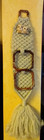 Vtg Mc Macrame Owl Boho Wall Hanging 25    Ceramic Bead Owls Hand Towel Hanger