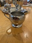 Vintage Pitcher   Sugar Bowl   Creamer Set W  Tray Nasco Perma Brite Chrome