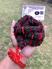 Lab Certified 5 Mukhi Rudraksha Rudraksh Mala Rosary 54 1 Big Beads Black Dyed