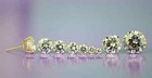 Solid 14k Yellow Gold Heavy Basket Set Earrings With Aaa Cubic Zirconia All Size