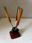Mid Century Modern Bakelite Hors D   oeuvres Fork Set Dice Look