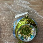 Christopher Radko Green Floral Reflections Glass Christmas Ornament Rare