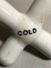 Vintage Old Porcelain Tub Or Sink Faucet Handle -  cold 