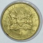 Kenya 1968 Mzeejomo Kenyatta 5 Cents Lions Animal First President Of Kenya 19152