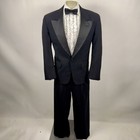 Christian Dior Tuxedo Suit Mens 38 Short Jacket Coat 35 30 Pants Vintage Black