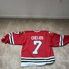 Nike Chicago Blackhawks Chris Chelios  7 Nhl Hockey Jersey Red Black White
