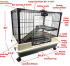 2-level Rabbit Guinea Pig Ferret Hedgehog Kitten Rolling Cage With Pull Out Tray
