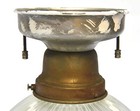 Vintage Industrial Holophane Glass Light Fixture   Mounting Hardware 4 Available