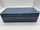 Vintage Durham Blue Metal Policy Box With Working Sesamee Combination Lock