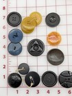 Lot Of 16 Vintage Large Carved Celluloid Plastic Coat Buttons 1-3 4  4 Hole