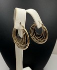 14k Yellow Gold Milor Italy Smoky Quartz Wire Wrapped Hoop 1    Earrings 10 8 Gr