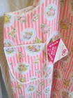 Fruit Of The Loom Full Bib Apron White Pink Stripes Flowers Pocket New Vintage