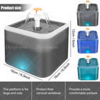 Cat Water Fountain 67oz 2l Automatic Pet Dog Water Fountain Led Dispenser Bowl