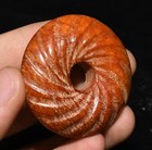 4cm Chinese Hongshan Culture Old Jade Carved Ping An Kou Exorcize Amulet Pendant