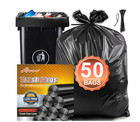 55 Gallon Trash Bags 50 Count Heavy Duty 1 5 Mil Garbage Liners