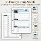50 Family Group Sheets  Two-sided Fillable Genealogy Forms   Ancestry Worksheets