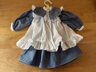 American Girl Doll Samantha Blue Check Play Dress pinafore-retired Vguc