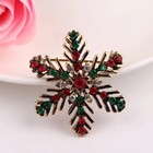 Zard Christmas Snowflake Pin Brooch Multi-color Crystal Accents Holiday Jewelry 