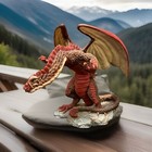 Enchantica Red Dragon 1988 hand Painted In Staffordshire England