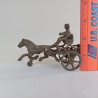 Antique Hubley Cast Iron Horse Drawn Cart Buggy Driver Toy 3  X 4 25  Vintage