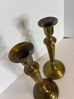 Pair Of Heavy Antique  10 5  Brass Taper Candlesticks -each One Erighs 21 4lbs