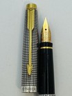 Vintage Parker 75 Sterling Silver Cisele Fountain Pen  14k Gold Nib