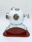 White Divers Helmet 18  Diving Helmet U s Navy Mark V Deep Sea Antique Vintage