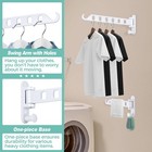 2 Pack Laundry Drying Rack Wall Mounted Swing Arm Clothes Hanger White
