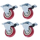 4    4  Heavy Duty Swivel Caster Set Rubber Wheels All Swivel   Brake Casters