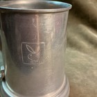 1960s Made In Hong Kong Aluminum Metal Glass Bottom Beer Mug Playboy Logo