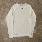 Under Armour Shirt Mens Medium White Compression Long Sleeve Tee Gym Running