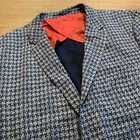 Maceoo Blazer Mens 52 Blue Geometric Pattern Stretch Unstructured Sport Coat