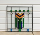 Stained Glass Panel Frank Lloyd Wright Inspd Panel Prairie Wheat 20  X 20 