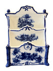 Blue And White Floral Two Tier  Letter  Ke Desk  Accessory  Holder Organizer