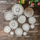 Mindplus Hand Crochet Doilies Cotton Crocheted Lace Doilies 2-7 Inch Round White
