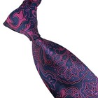 New Luxury Paisley Rose Dark Blue Woven Skinny Silk Classic Men s Tie Necktie