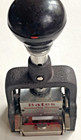 Vintage  Bates Numbering Machine Lever Movement 6 Wheel Style E In Original Box