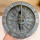 1996 Brassbell Co  10  Solid Brass Patina Sundial Sun Rise Sun Set Garden Decor