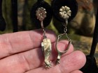 Vintage Western Floral Sterling Silver Spur Concho Horseshoe Cowgirl Earrings